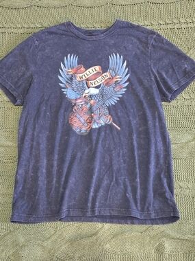 Willie Nelson Short Sleeve Graphic TShirt Vintage Country Rock Band Tee Usa